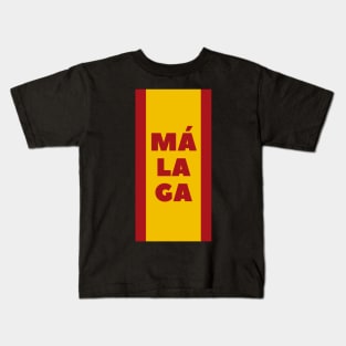 Málaga in Spanish Flag Color Vertical Kids T-Shirt